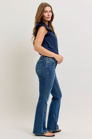 Judy Blue Mid Rise Bootcut with Cell Phone Back Pocket & Slit