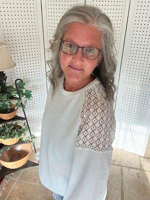 Lantern Sleeve Round Neck Blouse - 3 colors