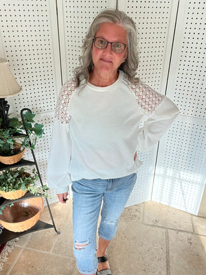 Lantern Sleeve Round Neck Blouse - 3 colors