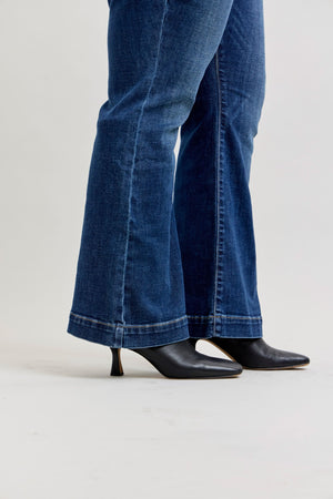 Judy Blue High Waist Petite Trouser Flare Jeans Dark Wash