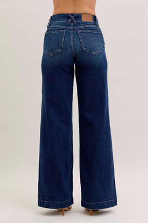 Judy Blue High Waist Trouser Wide Leg Jeans Regular