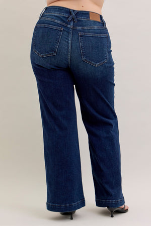 Judy Blue High Waist Trouser Wide Leg Jeans Regular