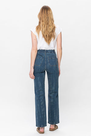 Judy Blue High Rise Elastic Waist Vintage Straight Leg Jeans