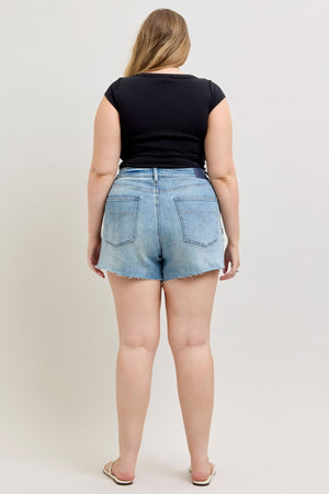 Judy Blue High Waist Rigid Magic Cutoff Shorts Raw Side Seams