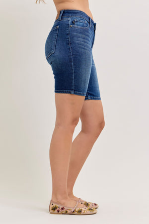 Judy Blue Mid Rise Bermuda Jean Shorts