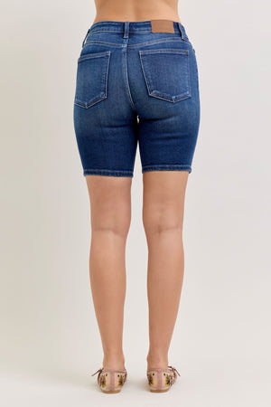 Judy Blue Mid Rise Bermuda Jean Shorts