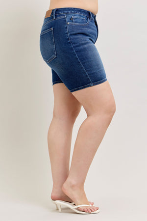 Judy Blue Mid Rise Bermuda Jean Shorts