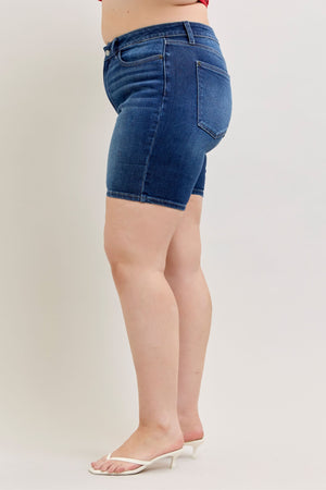 Judy Blue Mid Rise Bermuda Jean Shorts