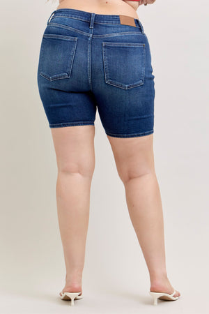 Judy Blue Mid Rise Bermuda Jean Shorts