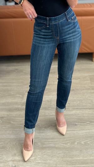 Judy Blue High Rise Pull On Double Cuff Slim Jeans