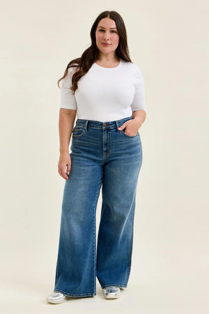 Judy Blue High Waist Retro Wide Leg Jeans