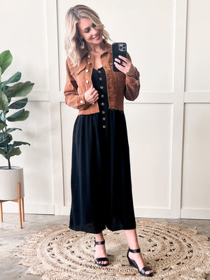 Judy Blue Stretchy Denim Jacket In Rich Toffee