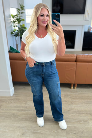 Judy Blue High Waist Cargo Wide Leg Jeans