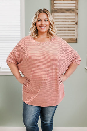 I'm Blushing - Waffle Knit Dolman