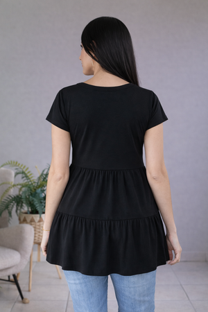 Cloudbound Babydoll Button Top Black