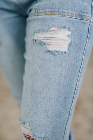 Judy Blue High Waist Patch Pocket Distressed Boyfriend Jeans