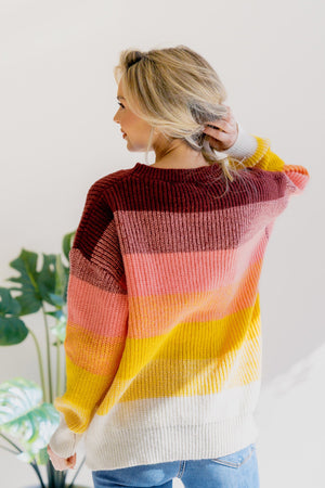 Lustrous Rose Colorblock Sweater