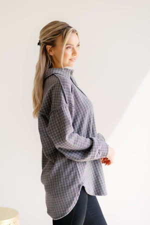 Wandering Whim Button Up Waffle Knit Top