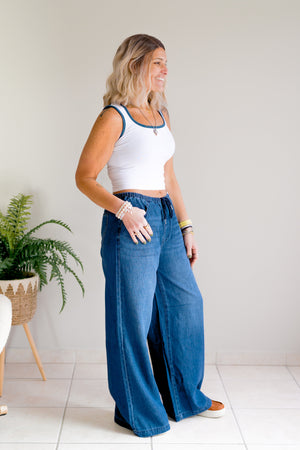 Judy Blue High Waist Featherweight Palazzo Wide Leg Jeans