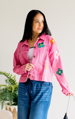 Sequin Pink Petal Pop Jacket