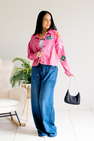 Sequin Pink Petal Pop Jacket