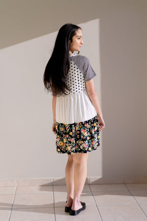 Overcast Petal Babydoll Dress - Black