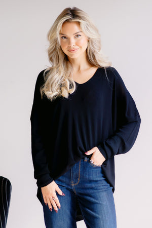 Mystic Black Noir Relaxed Sweater
