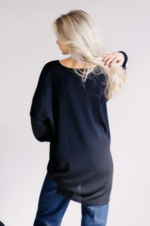 Mystic Black Noir Relaxed Sweater