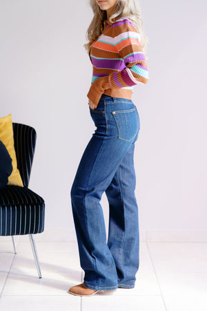 Judy Blue High Waist Classic Straight Leg Non Distressed Jeans midnight magic