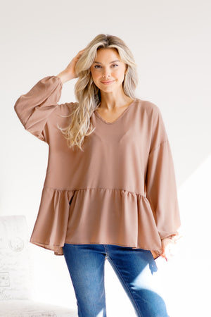 Truffle Allure Peplum Blouse