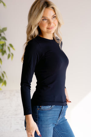 Midnight Long Sleeve Layering Tee by Yelete
