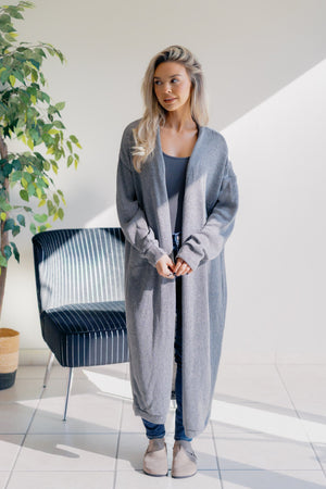 Ashen Embrace Duster Cardigan by Dear Scarlett