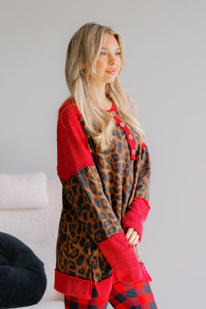 Wild Sleigh Ribbed Knit Top