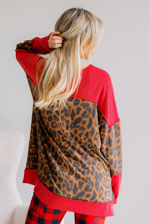 Wild Sleigh Ribbed Knit Top