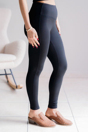 Silent Night Buttery Soft Yoga Band Black Leggings
