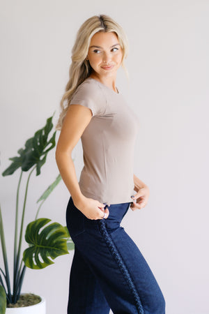 Light Mocha Timeless Basics Top by Yelete