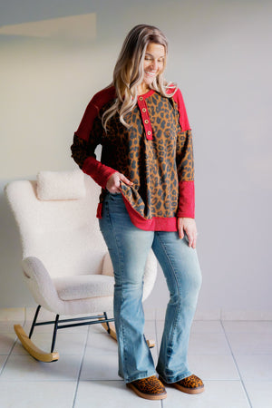 Wild Sleigh Ribbed Knit Top