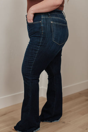 Judy Blue High Rise Raw Hem Flare Jean