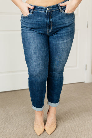 Judy Blue Mid Rise Non Distressed Boyfriend Jeans