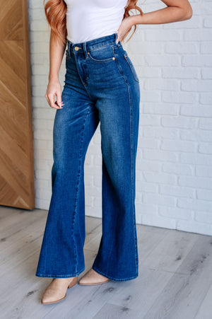 Judy Blue High Rise Control Top Retro Wide Leg Jeans