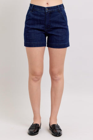 Judy Blue High Waist Dark Wash Denim Trouser Shorts