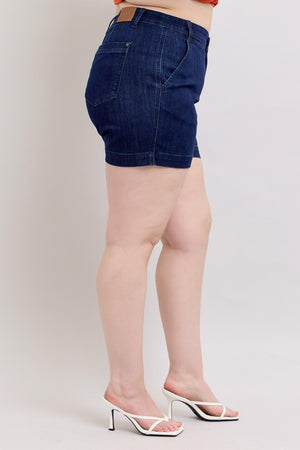 Judy Blue High Waist Dark Wash Denim Trouser Shorts