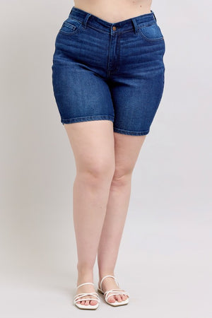 Judy Blue High Waist V-Front Bermuda Denim Shorts