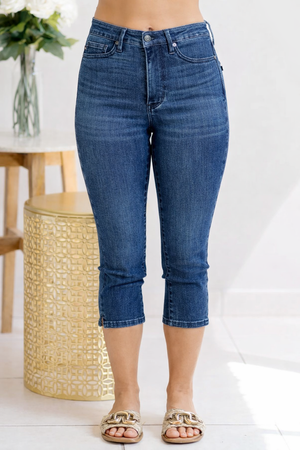 Judy Blue High Waist Tummy Control Capri Denim Jeans