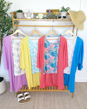 Ellie Cover-Up Kimono - Light Blue by Michelle Mae