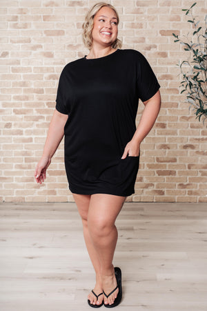 Kind Of Casual Pocket Tunic Dress Black