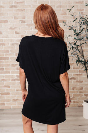 Kind Of Casual Pocket Tunic Dress Black