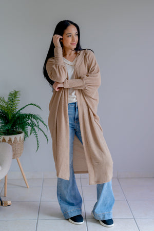 Let It Be Duster Cardigan in Mocha by Dear Scarlett