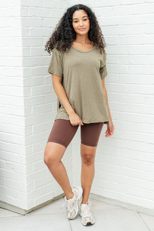 Let Me Live Relaxed Tee in Army by Rae Mode