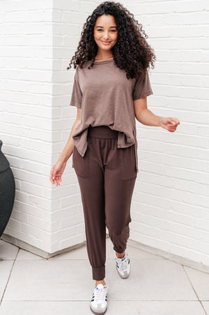 Let Me Live Relaxed Tee in Brown by Rae Mode